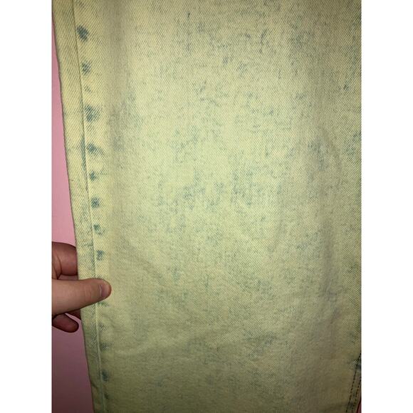 NWT Wild Fable yellow acid wash style Highest rise 90's straight jeans size 14 - Picture 2 of 8